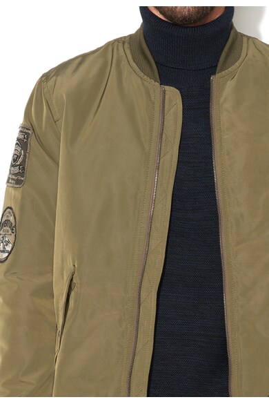 Jack & Jones Jacheta bomber regular fit verde militar Badge Barbati