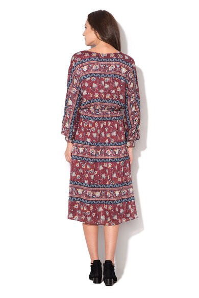 Pepe Jeans London Rochie rosu Bordeaux cu model floral Stef Femei