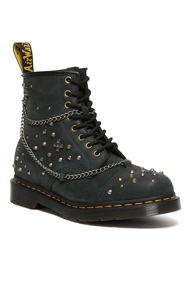 Dr. Martens Кожени боти с капси и декоративни верижки Жени