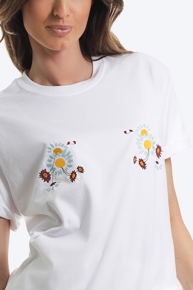 ONIBON FASHION Уголемена памучна тениска с бродерии Жени