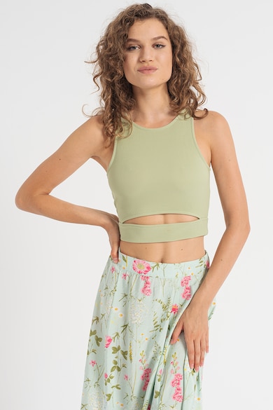 Pieces Top crop cu decupaj frontal Sara Femei