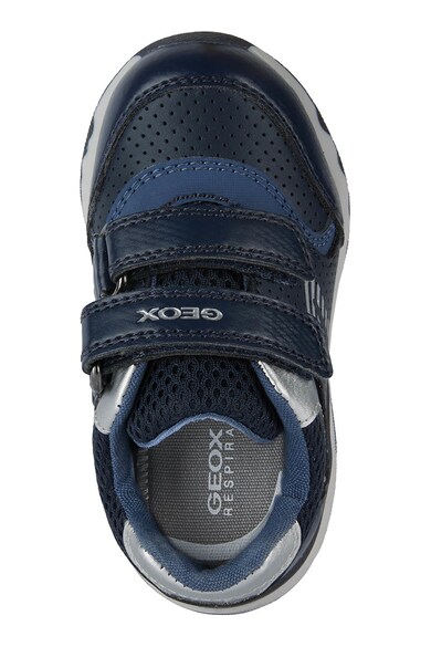 Geox Pantofi sport de piele ecologica cu inserti de plasa Fete