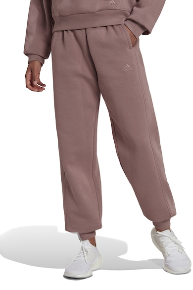 Pantaloni sport lejeri cu talie inalta si broderie logo adidas ...