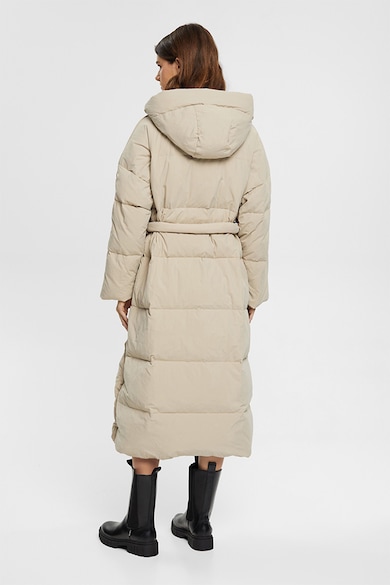 Esprit Kapucnis pihével bélelt hosszú télikabát steppelt dizájnnal női