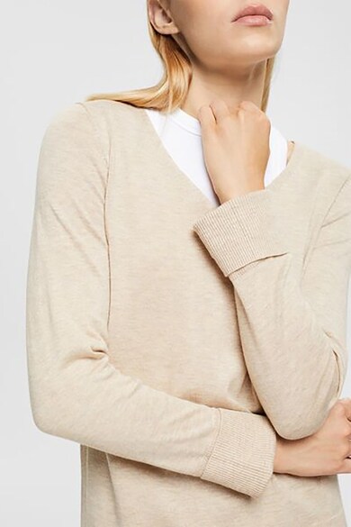 Esprit Пуловер с органичен памук с шпиц Жени
