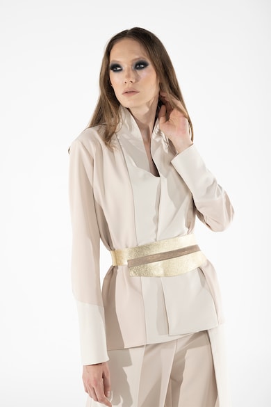 A&S Negulescu Двуцветно сако с отделящ се кожен колан Жени