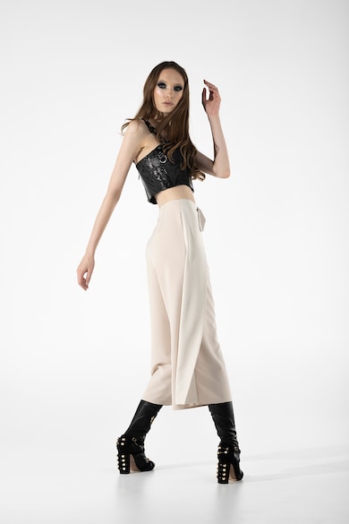 A&S Negulescu Két színárnyalatú bő szárú nadrág magas derékrésszel női