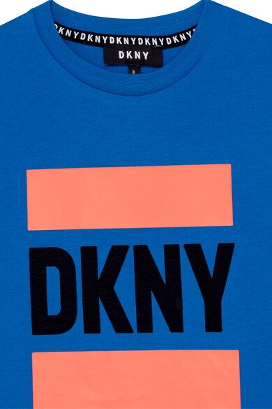 DKNY Tricou cu decolteu la baza gatului si imprimeu logo Baieti