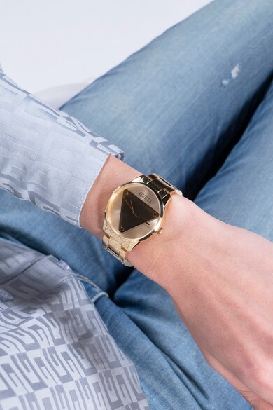 GUESS Часовник от неръждаема стомана с триъгълно лого Жени