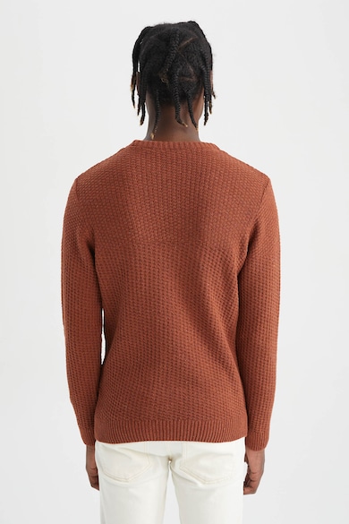 DeFacto Релефен пуловер с овално деколте Мъже