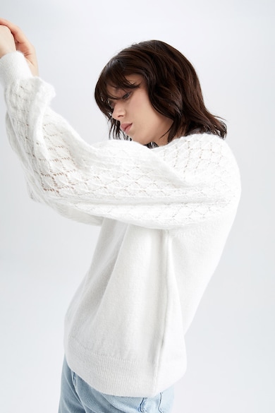 DeFacto Пуловер с реглан ръкави от плетена дантела Жени