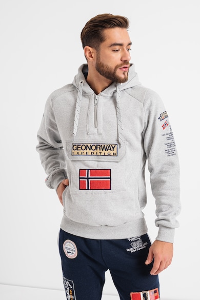Geo Norway Gymclass kapucnis pulóver hímzett logóval férfi
