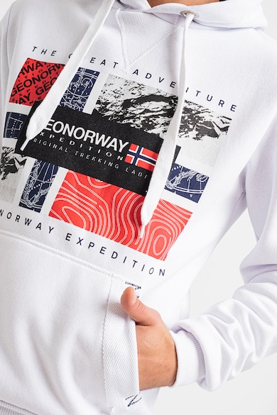 Geo Norway Geologic kapucnis pulóver logóval és mintával férfi