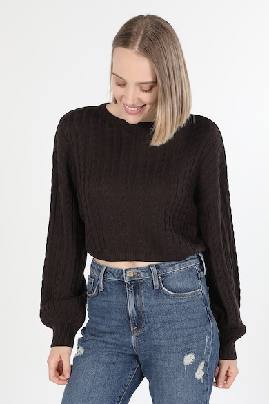 COLIN'S Crop pulóver csavart kötésmintával női