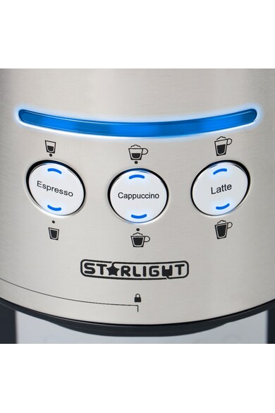 Star-Light Espressor manual  , 1470W, 15 Bar, 1.7 l, dispozitiv spumare, recipient detasabil lapte 0.5 l, inox Femei