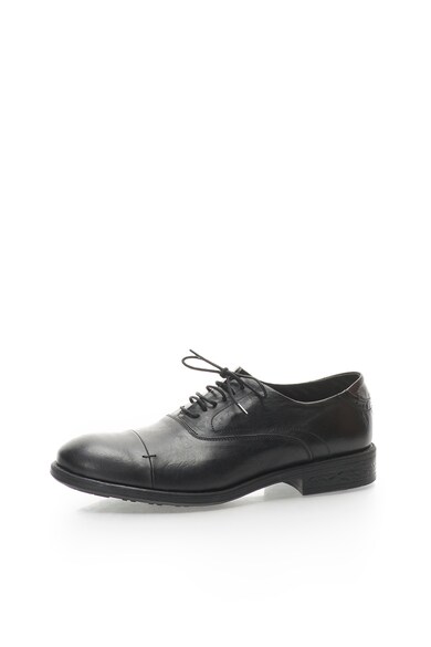 Zee Lane Pantofi Oxford negri de piele cu aspect uzat Barbati