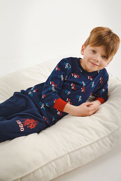 U.S. Polo Assn. Pijama de bumbac cu logo Baieti