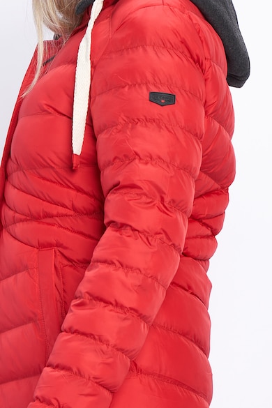 Lee Cooper Дамско яке,  с качулка и шарка, червено Жени