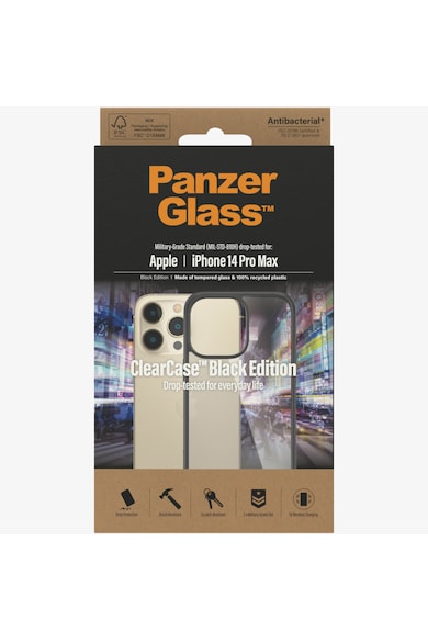 PanzerGlass Husa de protectie  pentru Apple iPhone 14 Pro Max, rama Neagra Femei