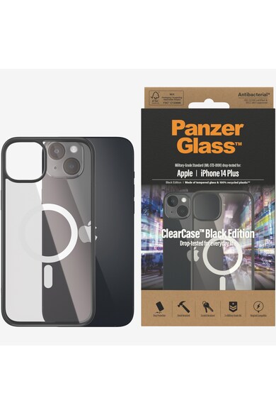 PanzerGlass Husa de protectie  MagSafe pentru Apple iPhone 14 Plus, Transparenta/rama Neagra Femei