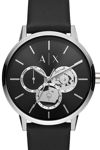 ARMANI EXCHANGE Мултифункционален часовник с кожена каишка Мъже