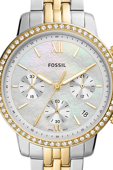 Fossil Часовник от неръждаема стомана с хронограф и кристали Жени