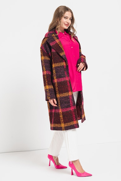 Stefanel Palton din amestec de lana cu model in carouri Femei