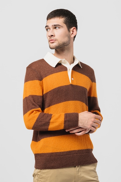 Gant Раиран пуловер с мохер и вълна с яка Мъже
