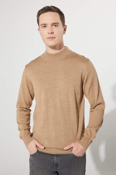 AC&Co Gyapjútartalmú pulóver rövid gallérral férfi