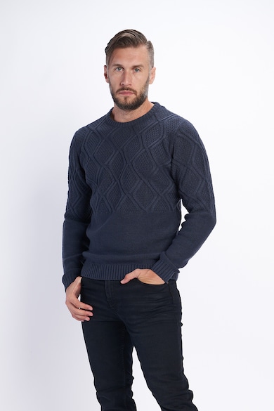 Timeout Texturált gyapjútartalmú pulóver férfi