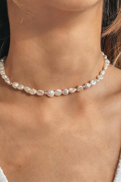 INDIRA Colier scurt cu perle naturale Femei