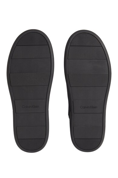 CALVIN KLEIN Flatform bőrcsizma textil részletekkel női