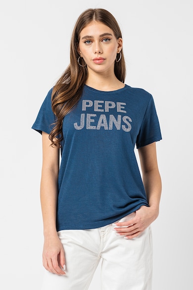 Pepe Jeans London Tricou cu strasuri Niko Femei