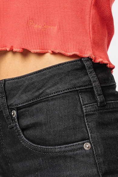 Pepe Jeans London Рипсена тениска Cara с вълнообразни краища Жени
