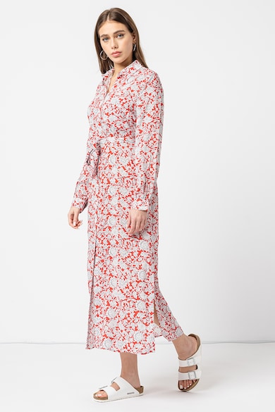 Pepe Jeans London Perah virágmintás ruha megkötővel a derékrészén női