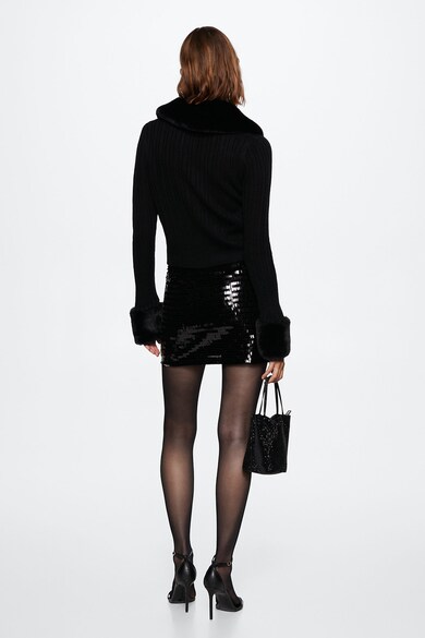 Fusta mini cu paiete Disco Mango (37069070-99) | Fashion Days