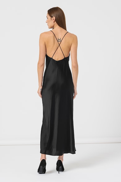 CALVIN KLEIN Rochie-furou cu aspect de satin si decolteu drapat Femei