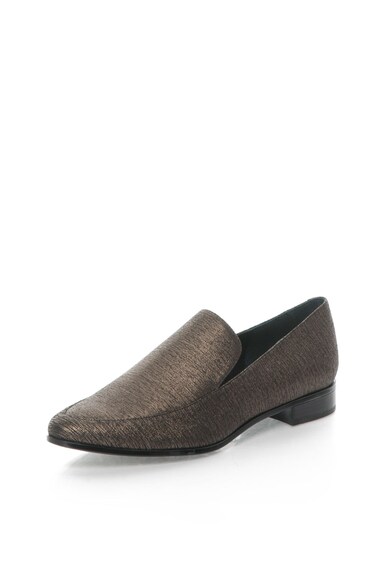 CALVIN KLEIN Pantofi loafer argintii de piele intoarsa Falaina E2549 Femei