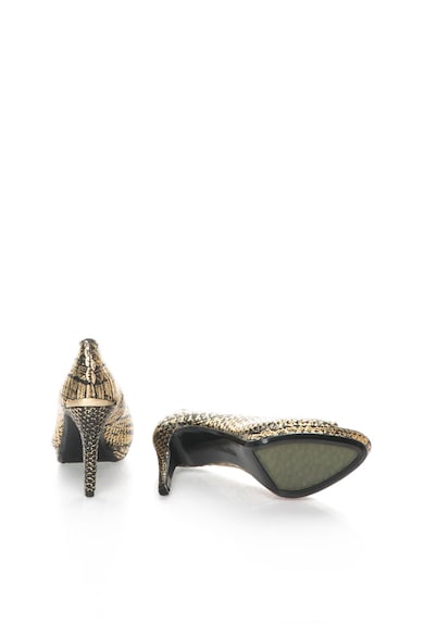 CALVIN KLEIN Pantofi negru cu auriu de piele cu model sarpe Pollina Femei