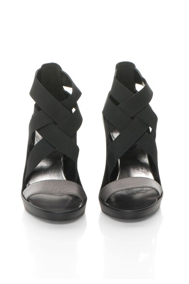 CALVIN KLEIN Sandale negre cu platforma wedge si benzi elastice Nuria Femei