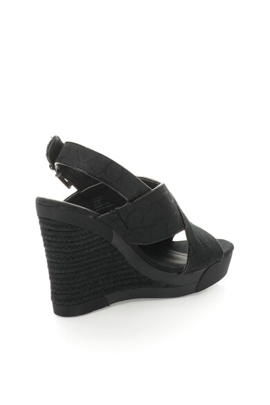 CALVIN KLEIN JEANS Sandale wedge negre cu logo Elaine Femei