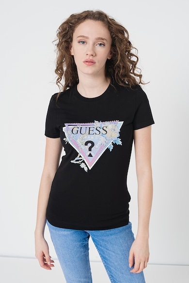 GUESS Тениска с овално деколте и лого Жени