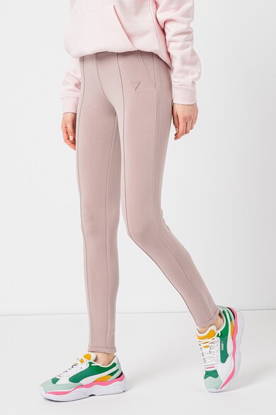 Colanti cu talie inalta si logo pentru fitness GUESS (V3RB17-K7UW2-G4Q9 ...