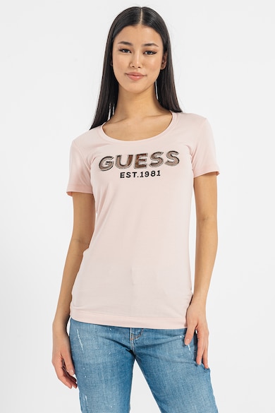 GUESS Tricou slim fit cu aplicatie logo din strasuri Femei