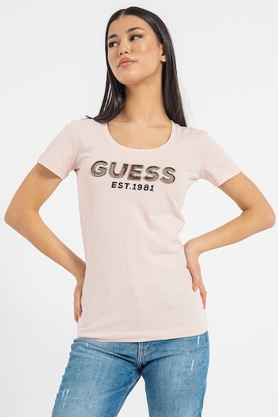 GUESS Tricou slim fit cu aplicatie logo din strasuri Femei