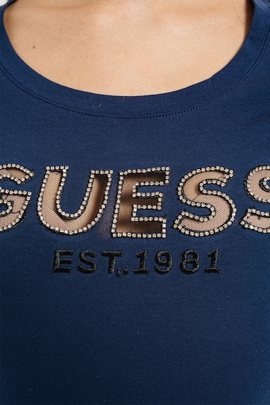 GUESS Тениска по тялото с лого с декоративни камъни Жени