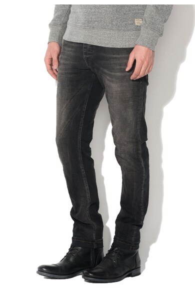 Jack & Jones Jeansi slim fit negri cu aspect decolorat Glenn Barbati