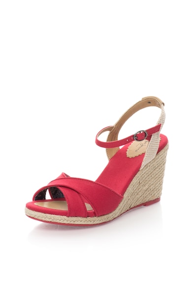 Pepe Jeans London Sandale wedge rosii Shark Basic Femei