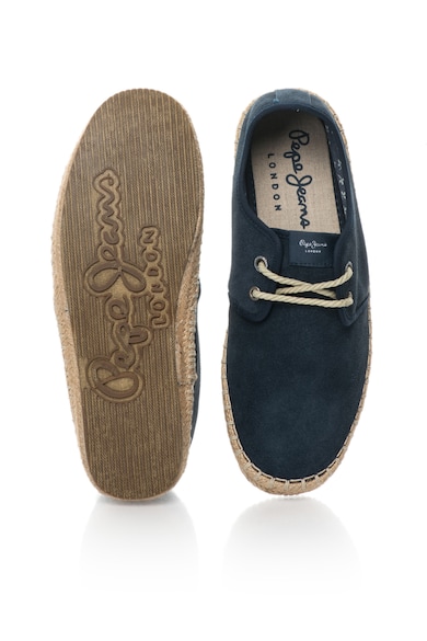 Pepe Jeans London Espadrile bleumarin de piele intoarsa cu siret Tourist Basic Barbati