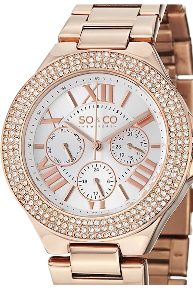 SO&CO New York Розово-златист часовник Madison с кристали Жени